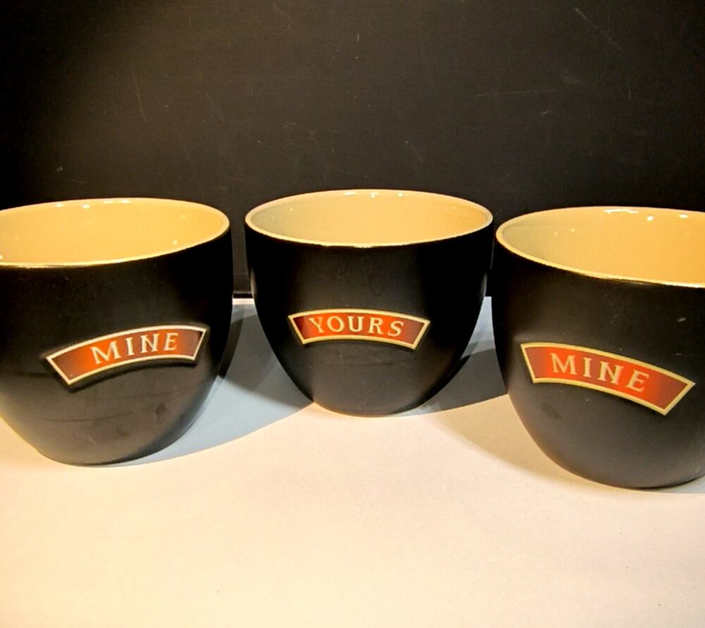 1759. Vintage Bailey's Irish Cream Stoneware Mugs Mine Mine Yours